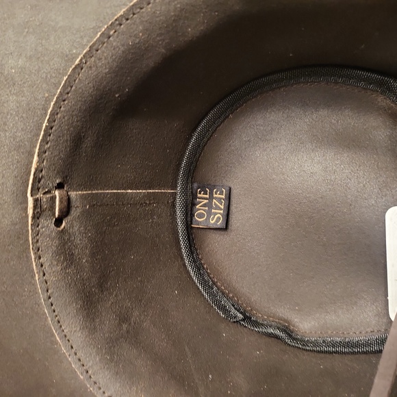 NWT Free People Gold Coast Leather Cowboy Hat - Picture 9 of 9